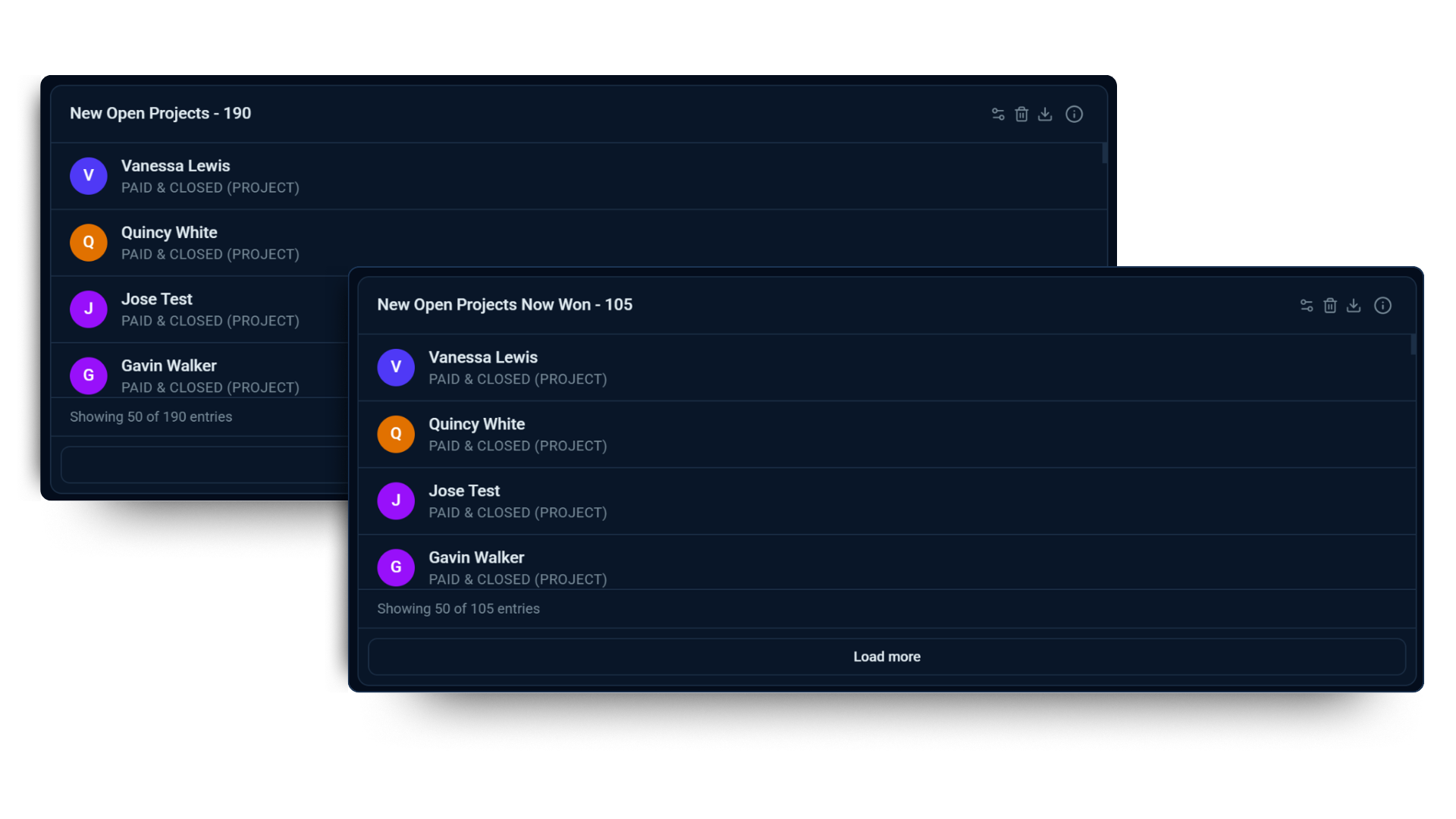 R sr see which projects your sales team won roofing followup